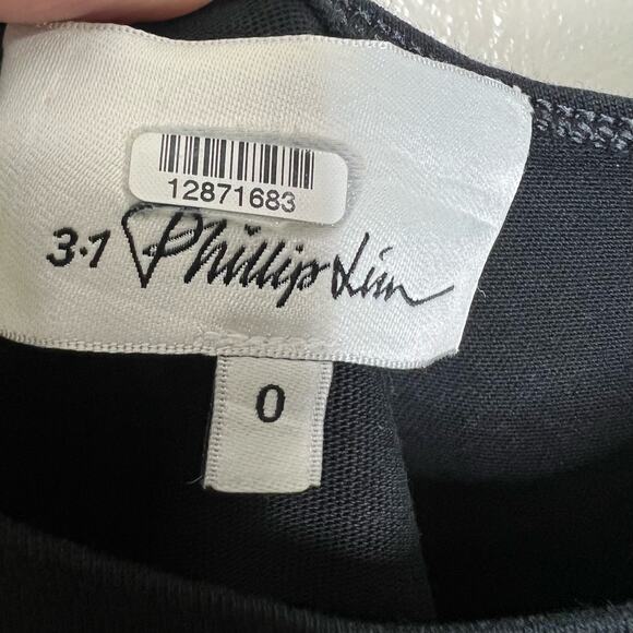 3.1 Phillip Lim Poplin Tank Mini Dress 0 XS Black Scoop Neck Designer Sleeveless - Picture 6 of 12